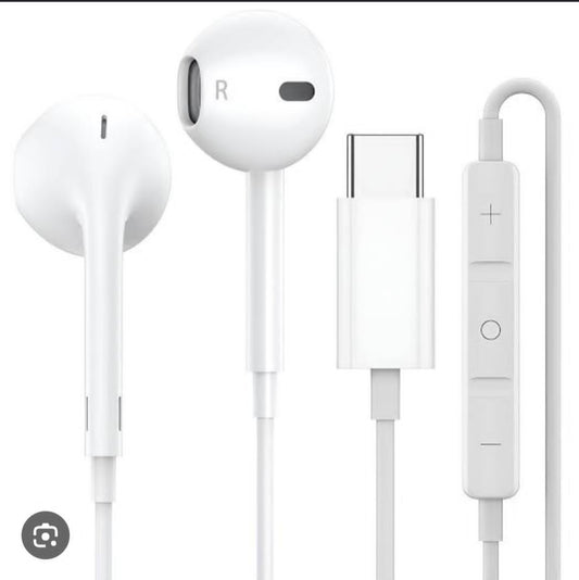 USB-C Wired Earphones – Hi-Fi Stereo Earbuds with Built-in Microphone